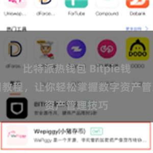   比特派热钱包 Bitpie钱包实用教程，让你轻松掌握数字资产管理技巧